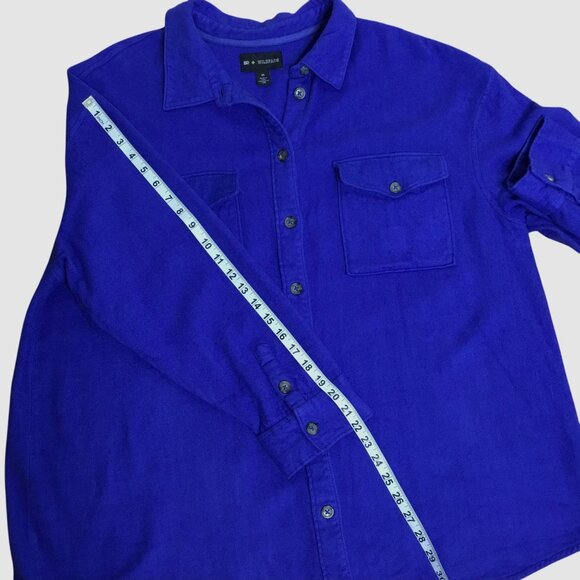 WILDFANG x BP Cobalt Blue Oversized Button Down Shirt 2X Boyfriend Relaxed Fit - Picture 4 of 7